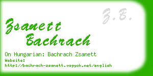 zsanett bachrach business card